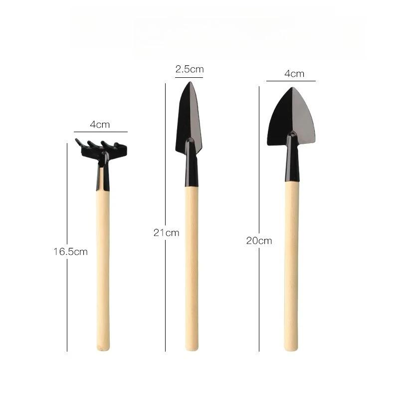 Gardening 3 Pcs Set Shovel Garden Iron Rake Indoor Flower Potted Loose Soil Grow Flowers Vegetable Planting Tools