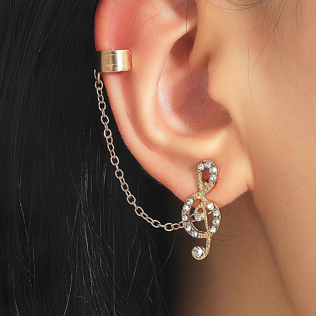 Geometric Zircon Tassel Ear Clips: Stylish No-Pierce Earrings for Women