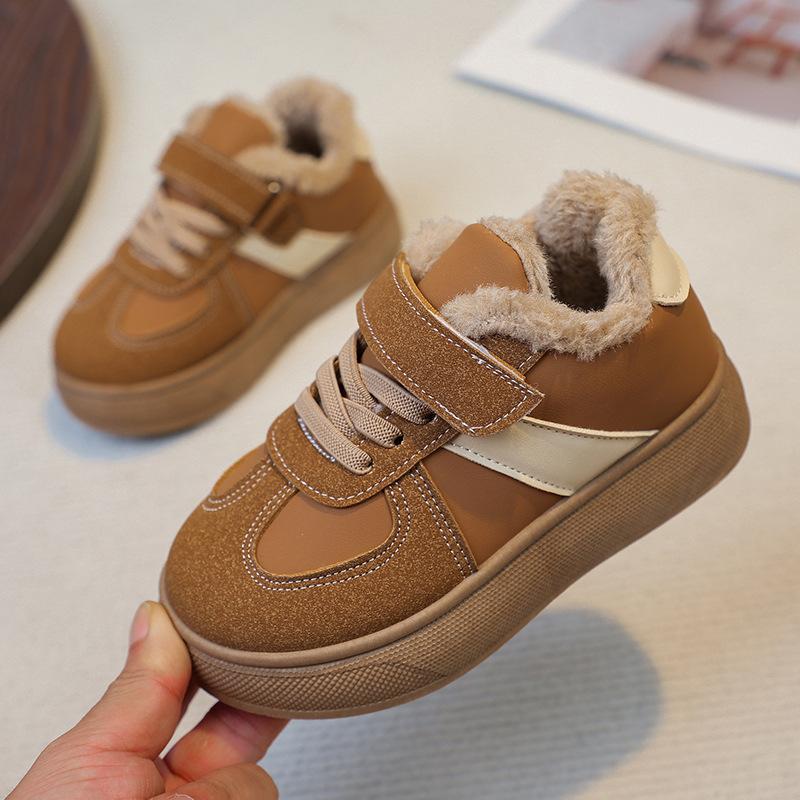 Kids Winter Warm Footwear Fleece Sneakers Cotton Shoes for Boys Waterproof Lamb Wool Snow Boots for Girls