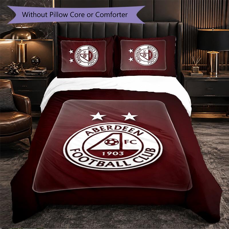 Biancheria da letto a tema Aberdeen FC Set 3 Pezzi Copripiumino Biancheria da letto Decorativa Per Stanza Adolescenti Decorazione Casa