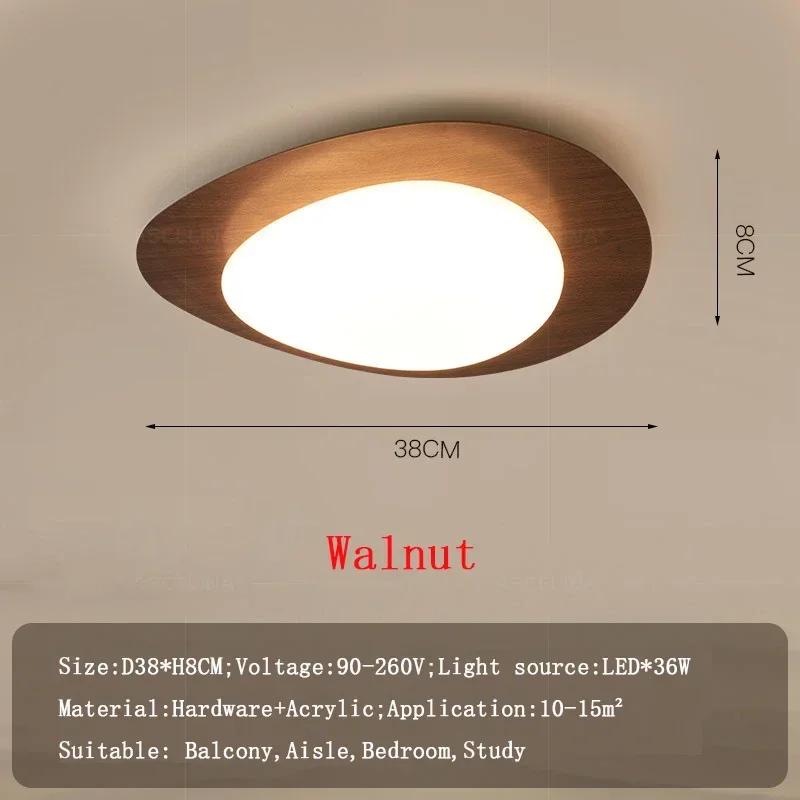 Nordic LED Wooden Ceiling Light For Living Room Bedroom Study Pebble Acrylic Entrance Hallway LED Indoor Decor Ceiling Lamps
