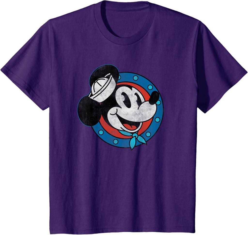 Hot Fashion Unisex Cruise Sailor Mickey Mouse Distressed Retro Vintage T-Shirt S-4XL Four Seasons