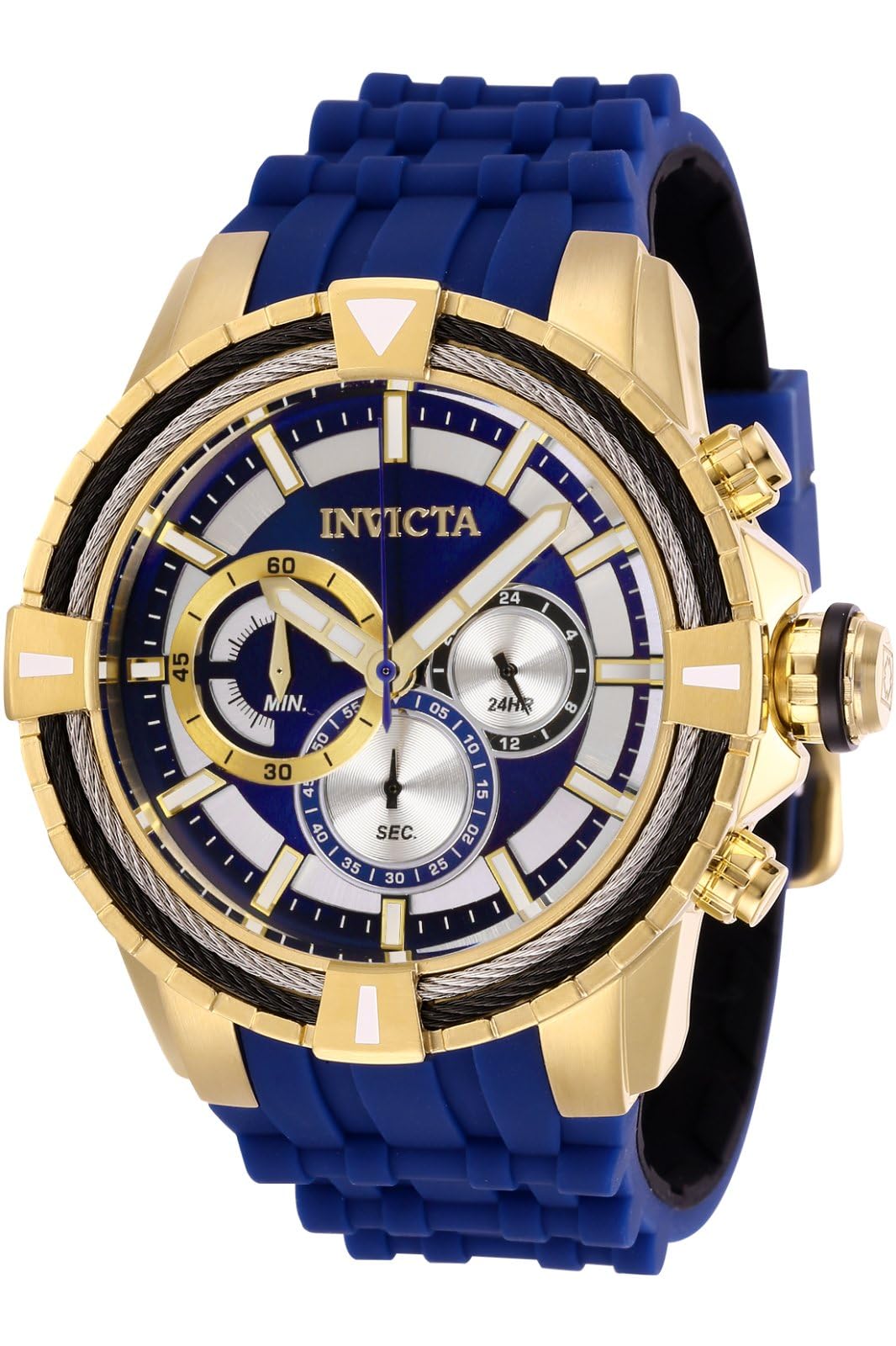 

Кварцевые часы Invicta Bolt из нержавеющей стали с силиконовым ремешком 28 для мужчин, синие, (Модель 29078)