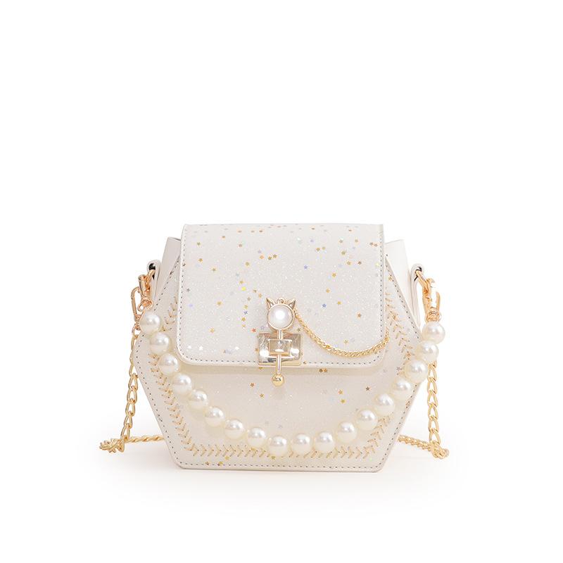 Bag Women'S Bag Crossbody Bag Light Luxury Chain Shoulder Bag Cowhide Birthday Gift Premium Small Square Bag