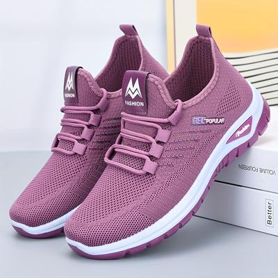 Adidași Casual de Damă din Plasă Sezon Nou Alergare în Aer Liber Mers pe Jos Navetă Zilnică Slip-On cu Model Lateral și Talpă Dublu Strat