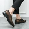 Fashion Fashion Brand Snake Skin Pattern Design Luxury High-quality Decorative Buckle Men Shoe Comfortable Bright Pointed Surface Loafer