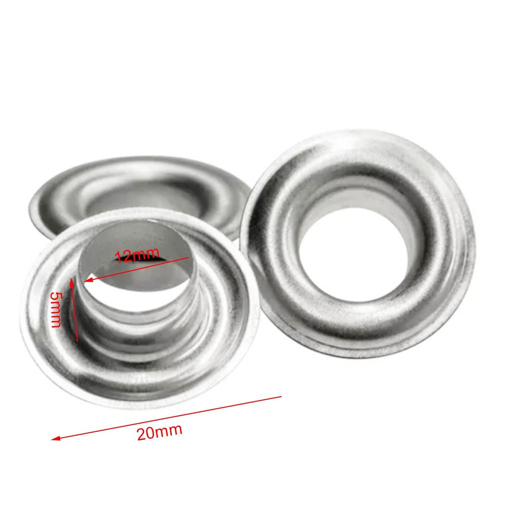 1000pcs 12mm Grommet Eyelet Plating Treatment Rust Prevention Leather Grommets for Decorating
