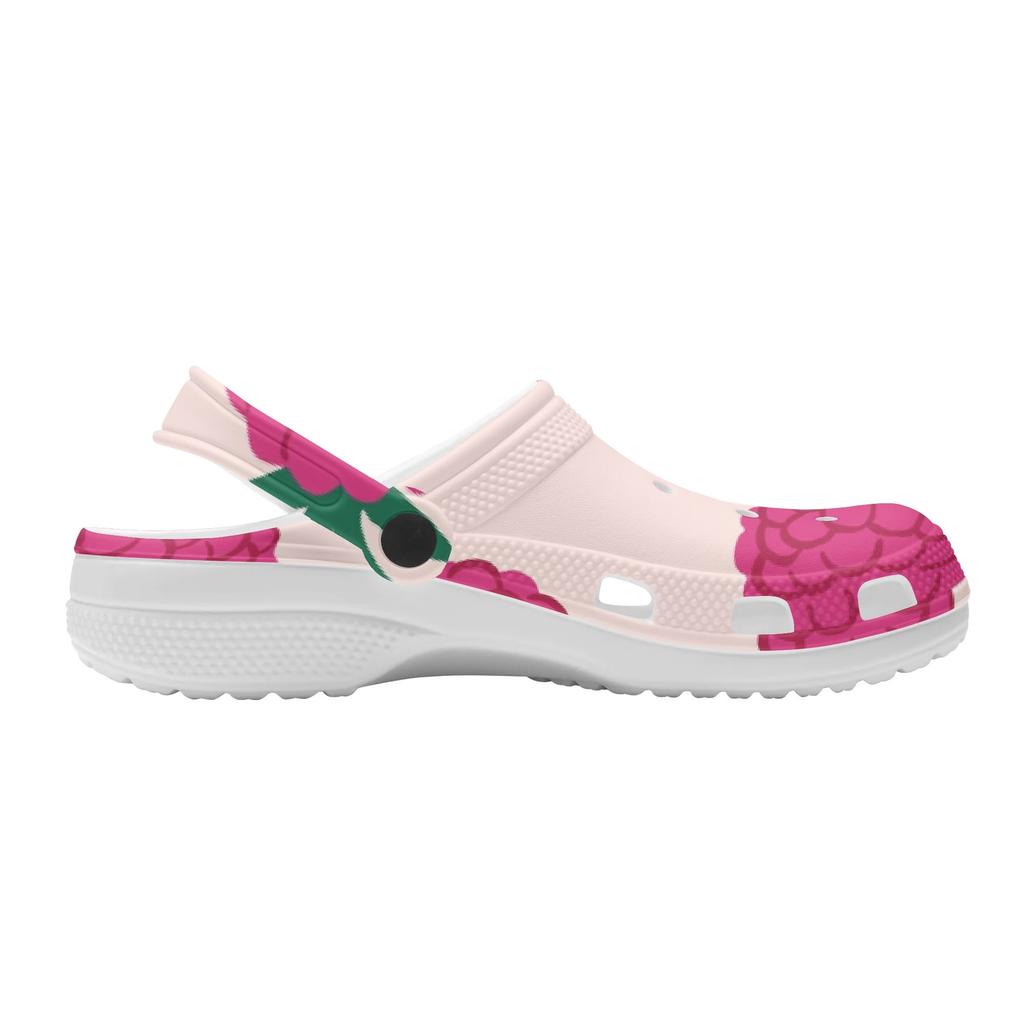 White Printed EVA Clogs for Women Men Soft Sole Lightweight Slip On Casual Footwear Soft Sole Summer Sandals Everyday Wear