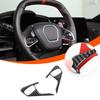 Black Soft Carbon fiber Steering Wheel Button sticker cover For Corvette C8 20+