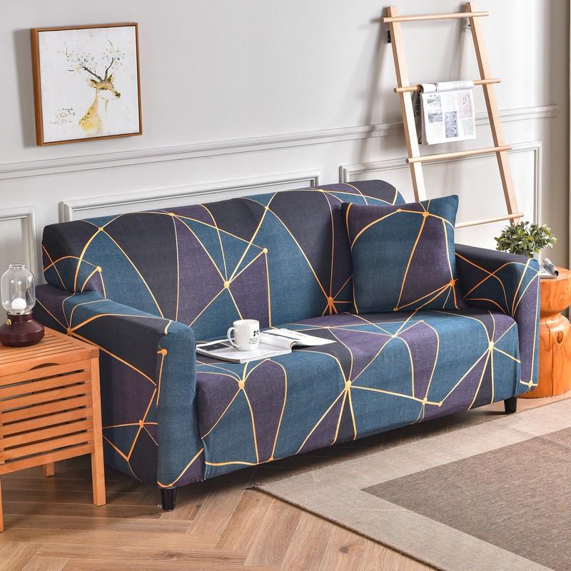 Printed Sofa Covers for Living Room Elastic Corner Couch Cover L Shaped Chaise Longue Slipcover Furniture Protector 1/2/3/4 Seat