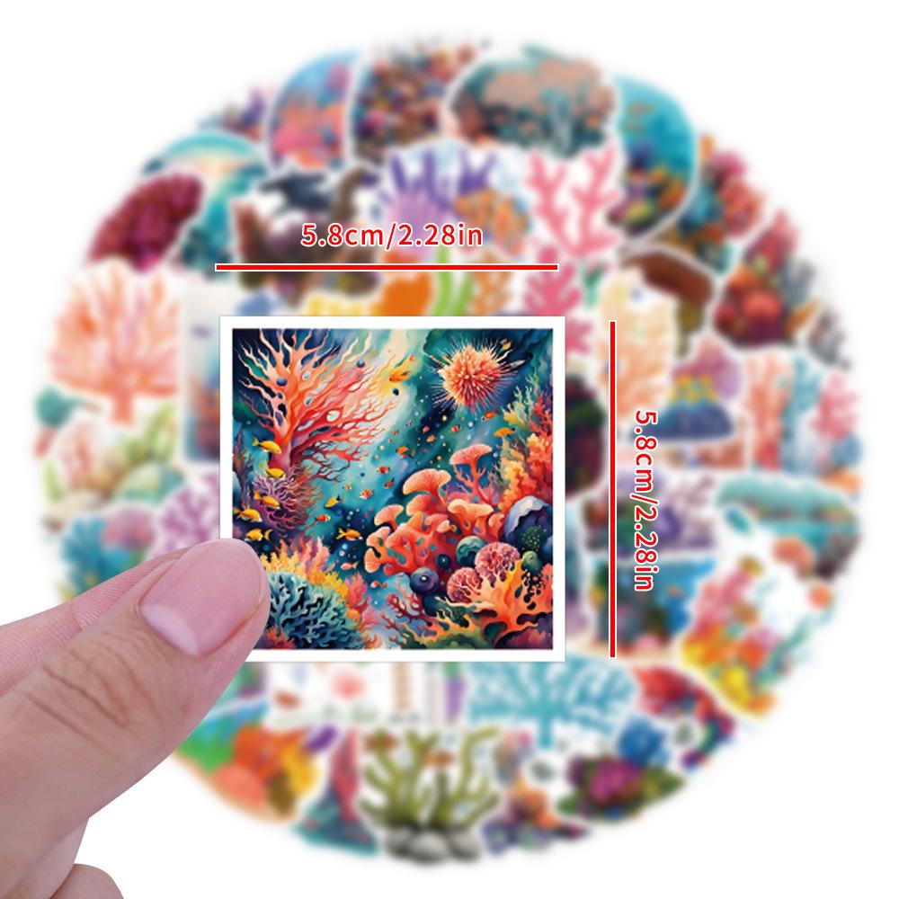 55 Coral Reef Graffiti Stickers Waterproof Decorative Suitcase Mobile Phone Skateboard Personalized Stickers