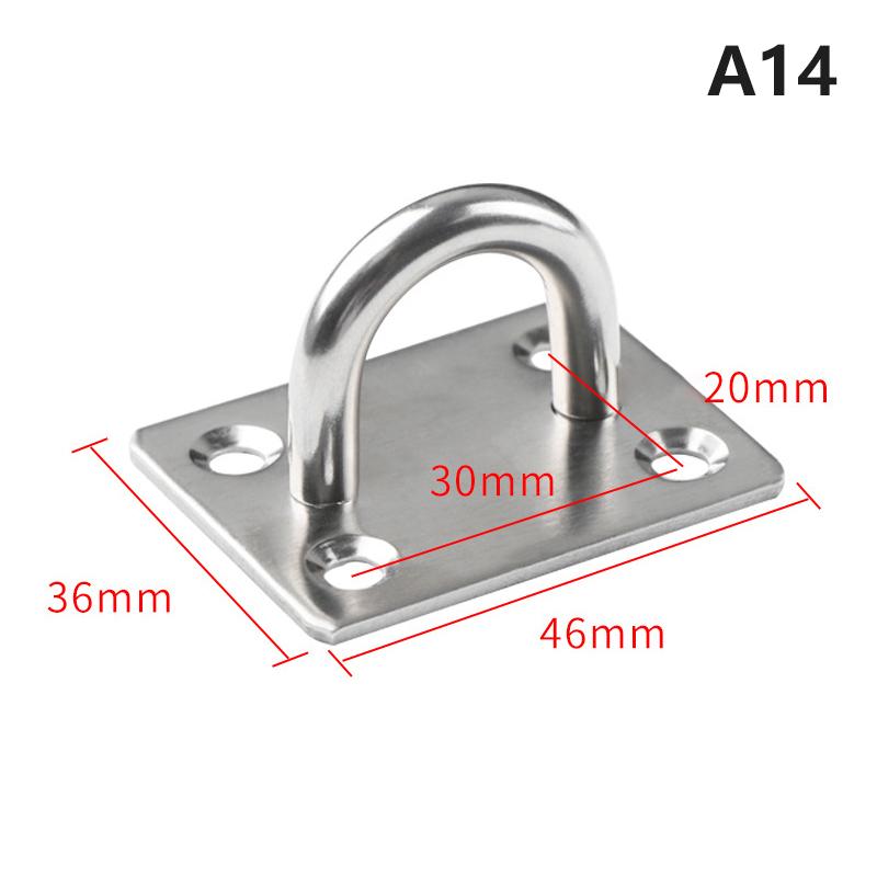 Wall Crown Hook Ceiling Hook Hardware Stainless Steel Eye Plate Oblong Pad Eye Plate Metal Staple Ring Hook Deck Buckle Staple