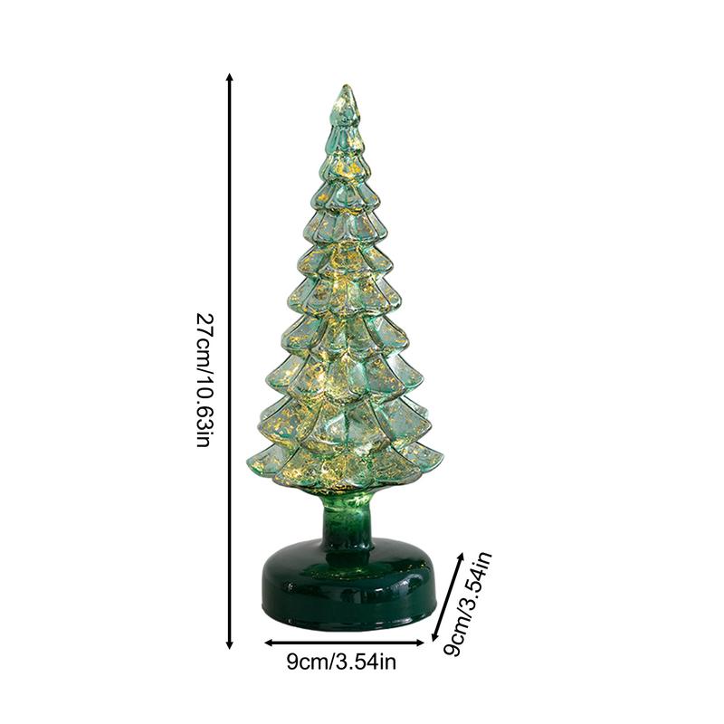 Table Top Christmas Tree Cute Small Glass Tree Night Light Light Up Christmas Tree Desk Lamp Holiday Night Lights For Bedroom