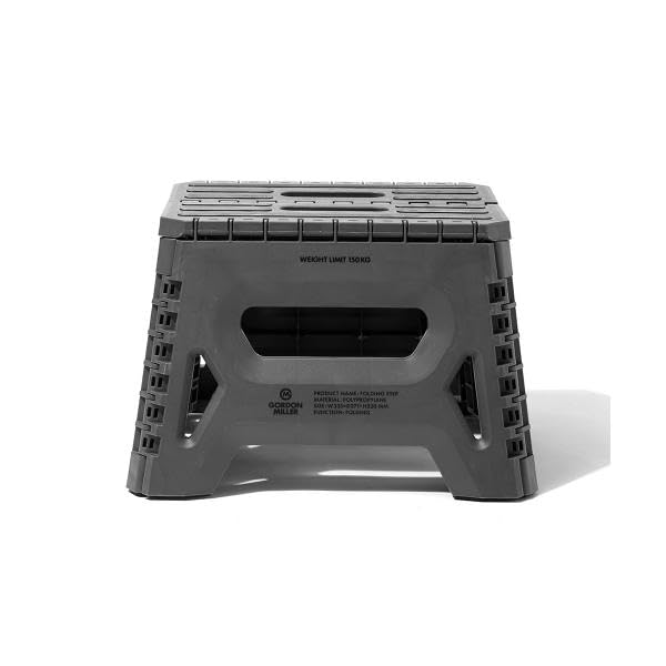 GORDON MILLER Folding Step Low, Folding Step Stool, Car Wash Platform, Outdoor Camping, Dark Gray