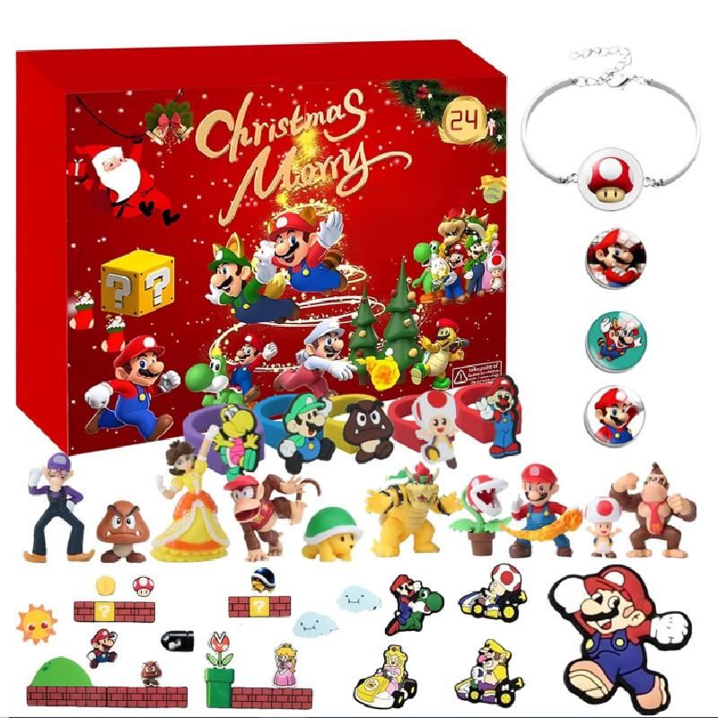 

Мультфильм Марио Супер Мини Кукла Рождественский Адвент-календарь 24 Дня Сюрприз Подарок B