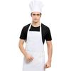 White Chef Hat And Apron For Men Women Adults Set,Chef Costume,White Apron With Pockets For Cooking,Chef Outfit