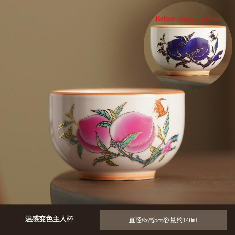 Farbwechselnde Keramik-Teetasse Chinesische Kung Fu Tee-Accessoires Meister-Teetassen Haushalts-Teegeschirr Trinkgeschirr Teezeremonie 2025 Neu