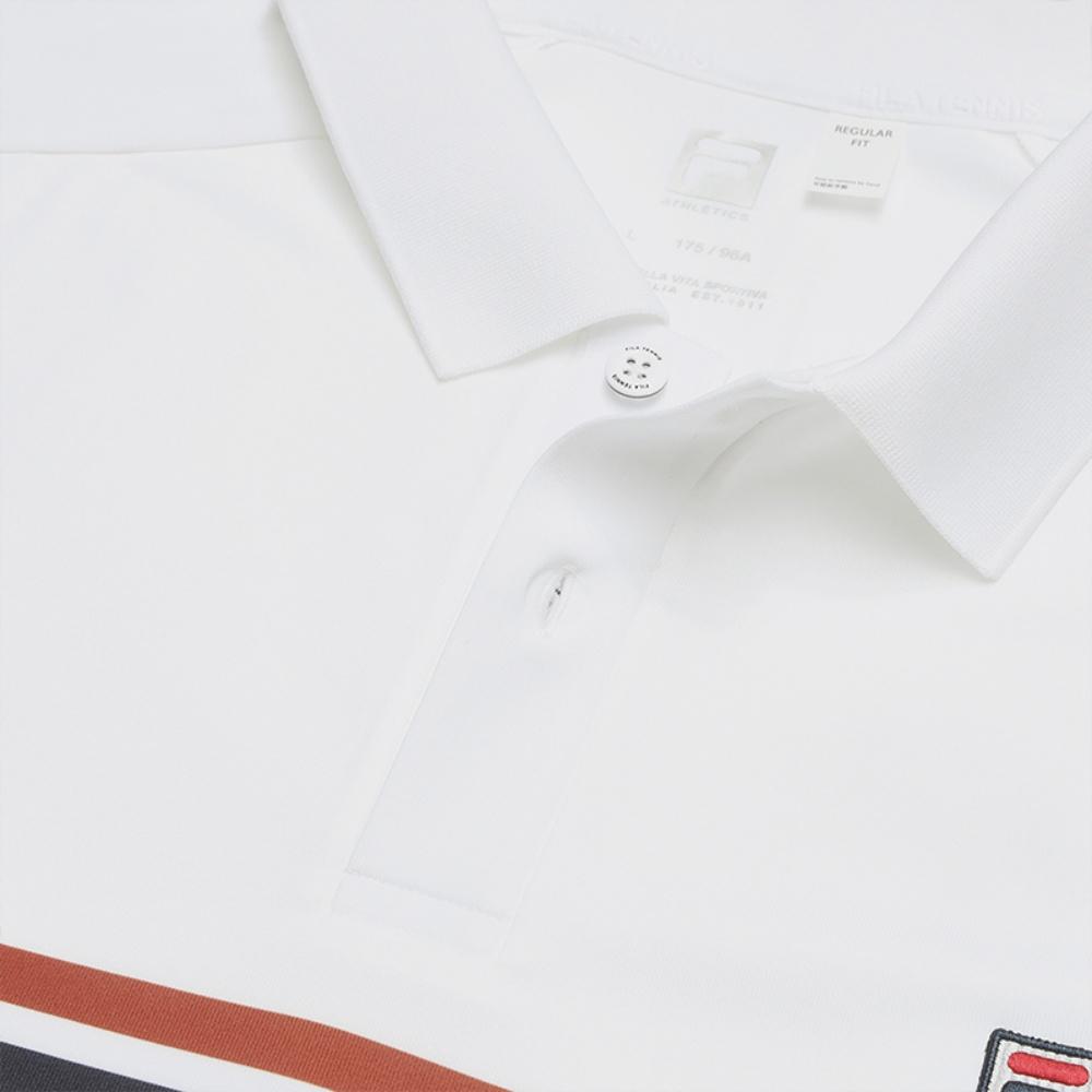 Fila Tennis Fashion Versatile Simple Personality Trendy Sports Casual Comfortable Striped Knitted Short Sleeve Polo Shirt A11M533111FWT