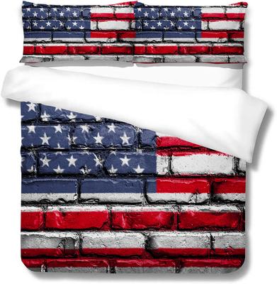 Polyester Quilt Cover Pillowcase Two Or Three-Piece Set Color National Flag 3D Digital Printing
