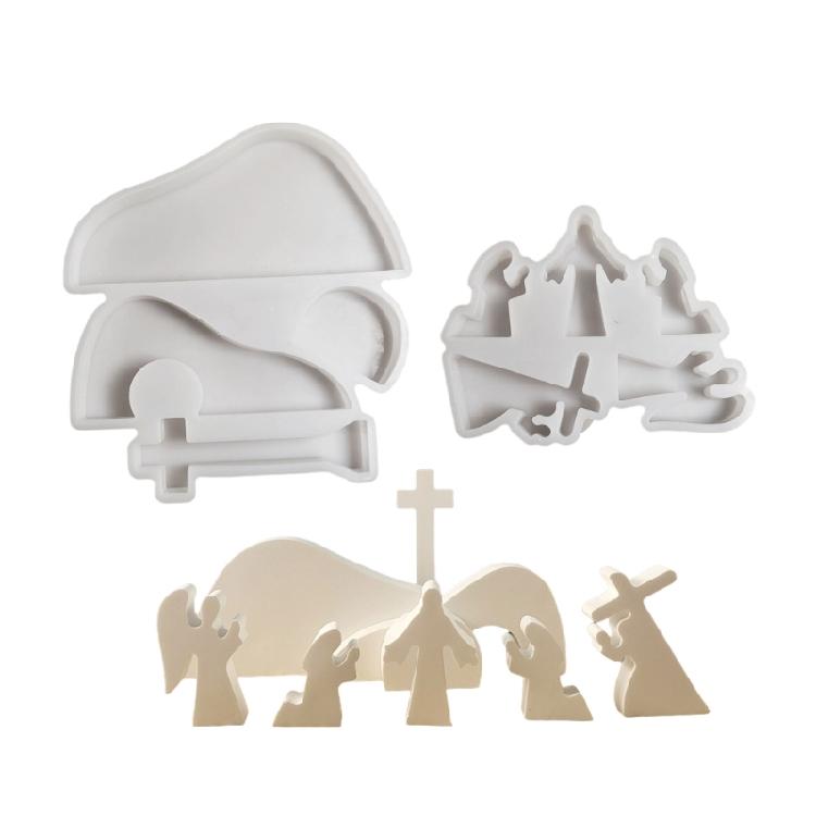 Tabletop Ornament Mould Flexible Silicone Mold for Office Decoration Religious Themed Desktop Embellishment Making Molds 1