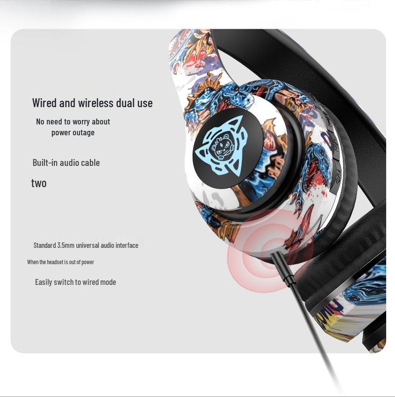 Bluetooth Over-ear Graffiti Headphones - Luminous Wireless Sports Headset for Mobile Devices