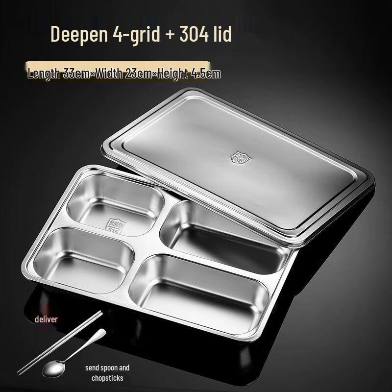 Yi Li Meng Stainless Steel Divided Lunch Tray