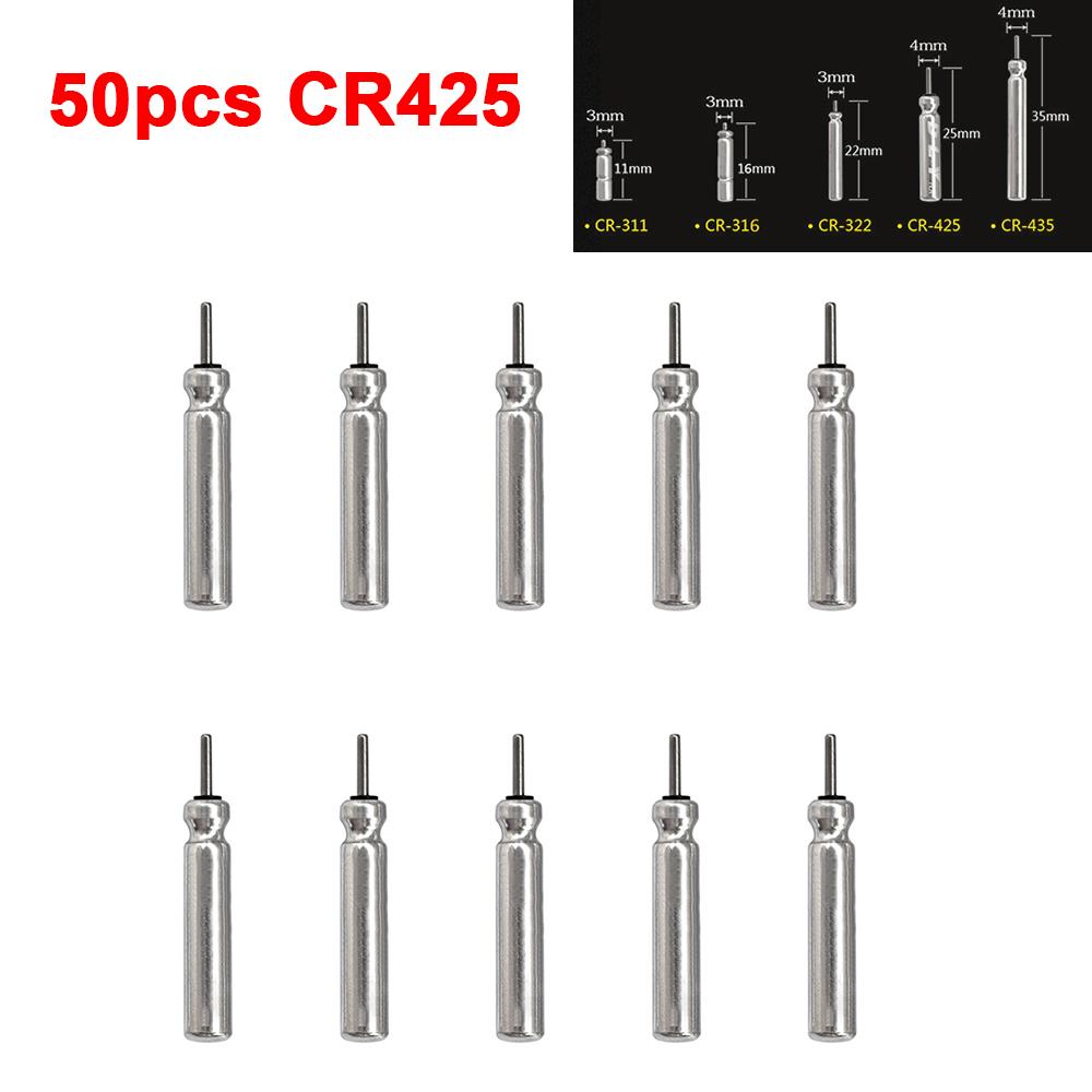 10-50pcs Electric Battery Luminous Fishing Float Lithium Pin Battery Tools Night Fishing Float Tackle CR311 CR322 CR425 CR435
