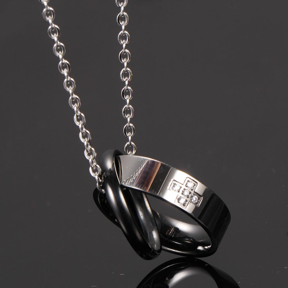 European and American Double Layer Heart Pendant Titanium Necklace - Valentine's Day Gift