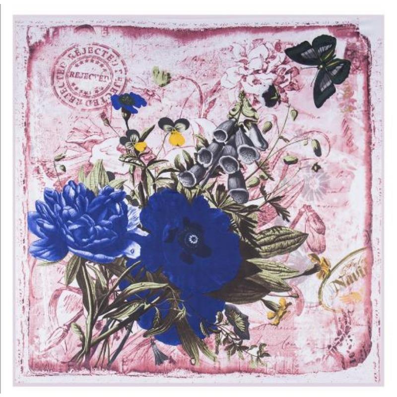 

New Design Luxury Brand 100%Twill Silk Scarf Women Square Scarves Butterfly Silk Scarf&Shawls Wraps Hijab 130*130CM 130X130CM