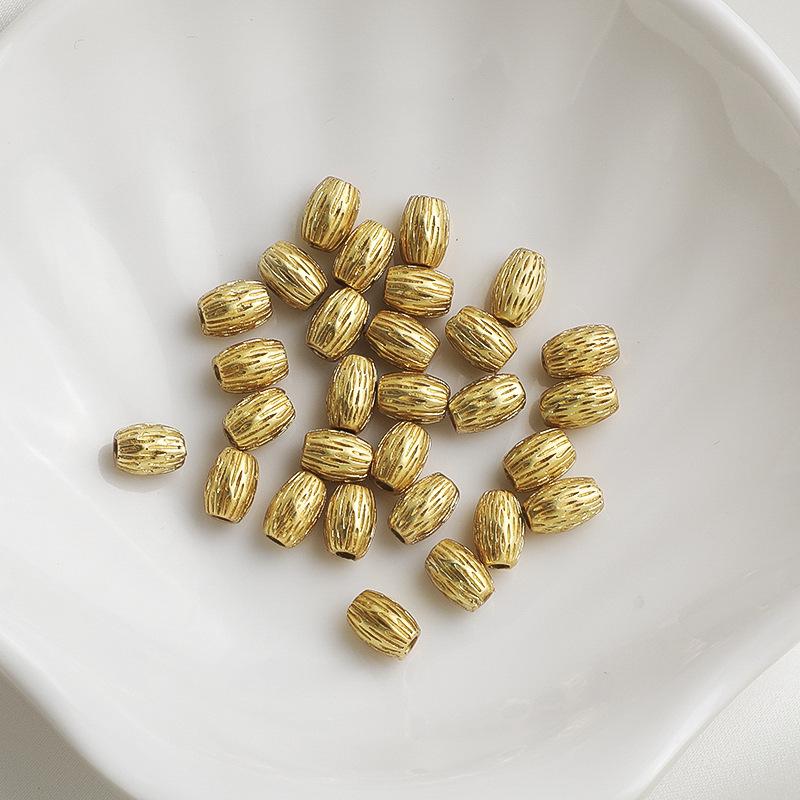 Позолоченные Бусины-Разделители с Шестизначной Мантрой, Матовые Рисовые Бусины для Изготовления Браслетов и Украшений своими Руками