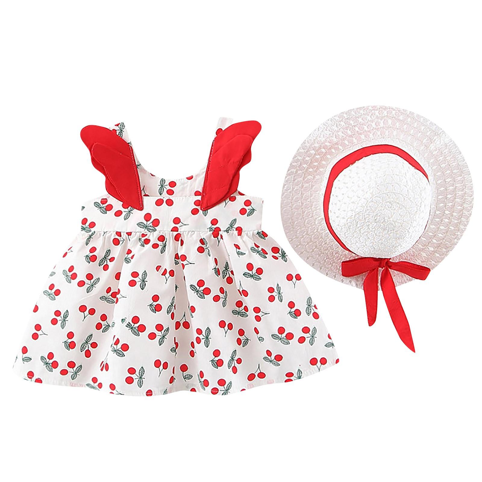 

(SU)Летнее милое платье без рукавов для девочек с радужным принтом, детская юбка