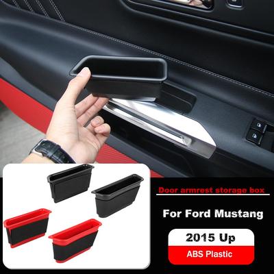 Car Door Side Armrest Storage Box Container Organizer Fit for Ford Mustang 2015 Up Handle Pocket