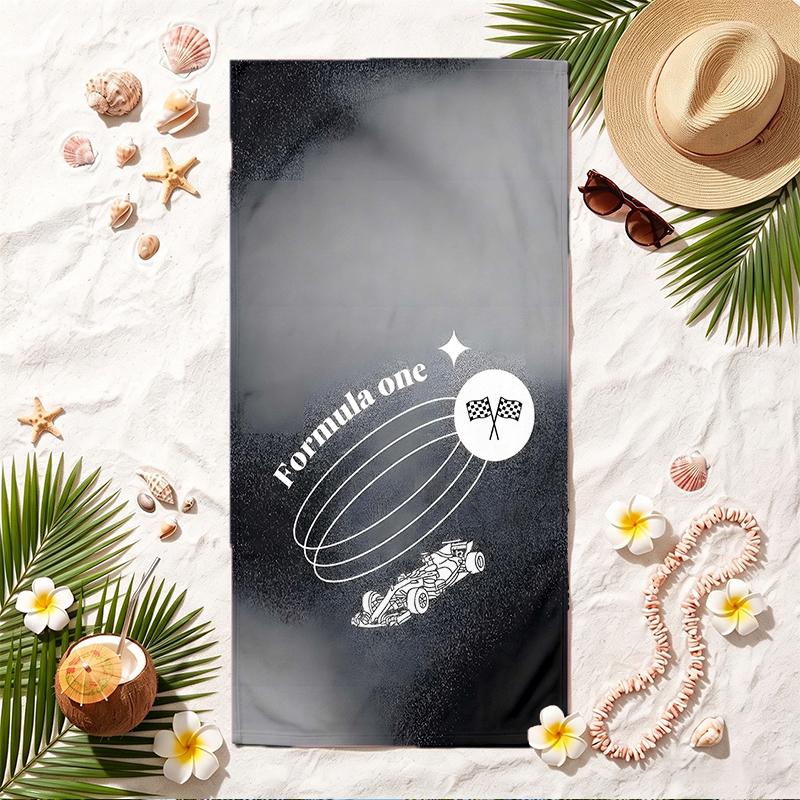 Formula 1 Soft Beach Towel Stylish Beach Pool Towel for Summer Seaside Vacation Travel