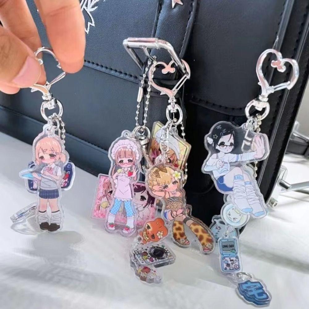 Cool Cute Acrylic Phone Charm Hanging Decorative Character Decal Y2K Key Ring Keychain Bag Pendant Phone Lanyard Girls Women