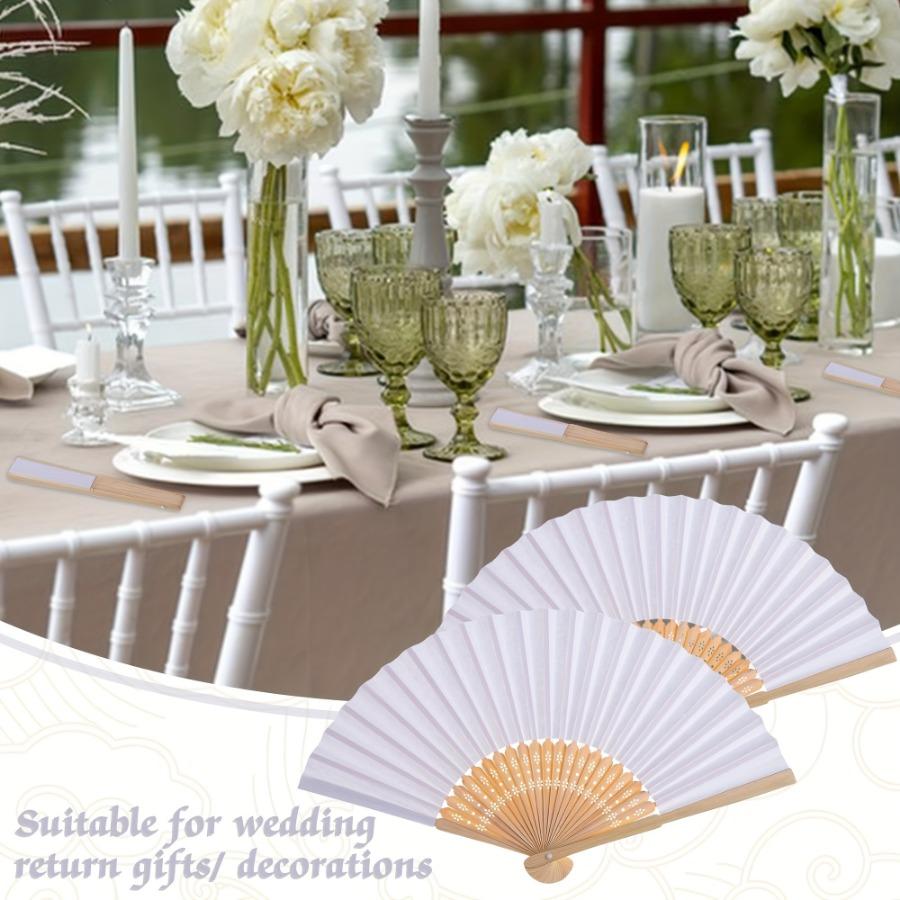 Vintage Style Paper Paddle Fans  - Elegant Foldable Handheld Fan for Wedding & Party Decor - Chic Cooling Accessory