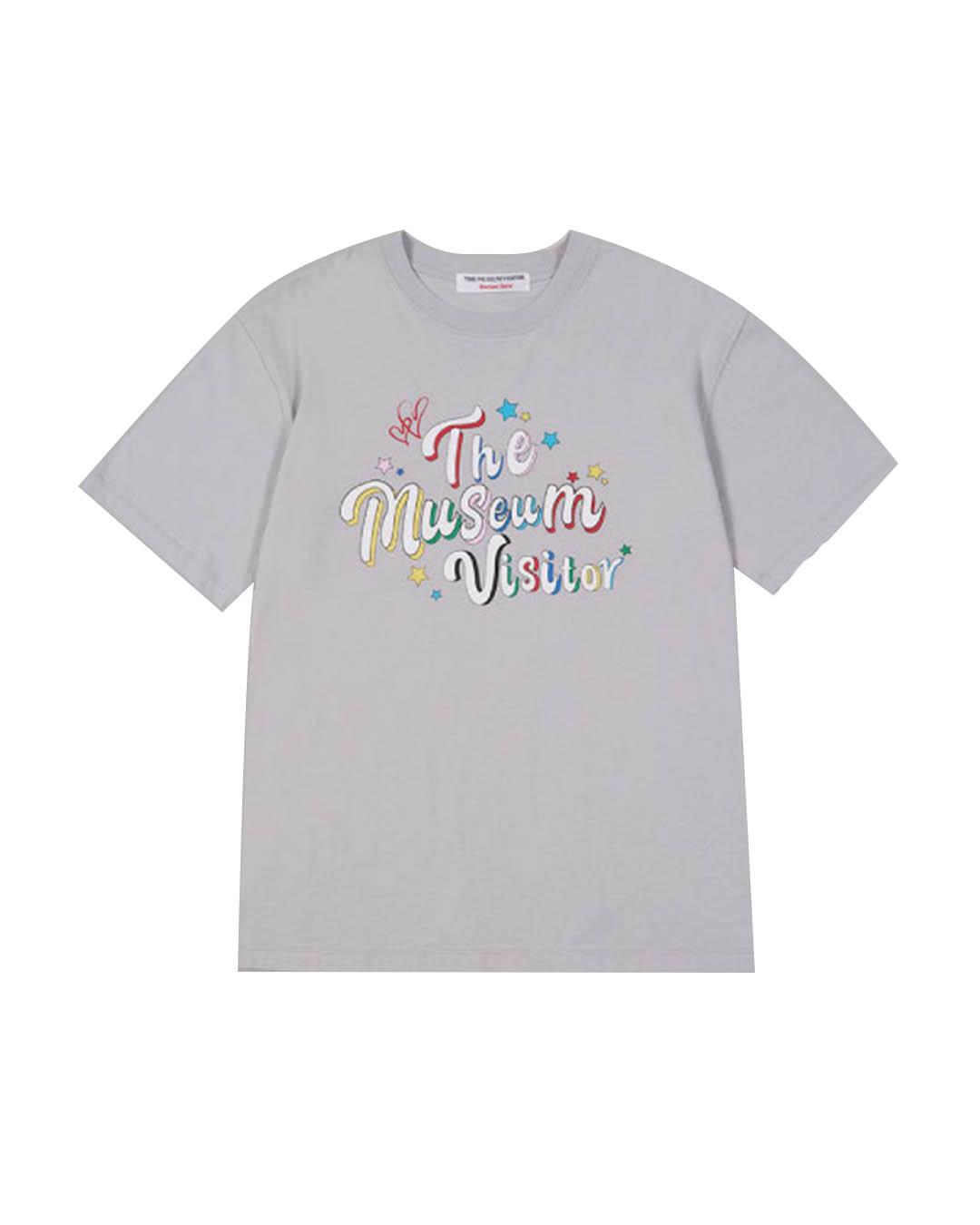 The Museum Visitor Party Glitter Logo T-Shirts (Light Gray) L