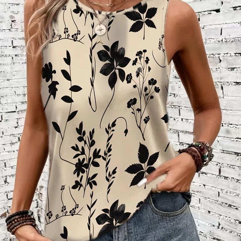 Printed Summer Women's Loose and Personalized Dream Catcher Mesh Printed Vest Top T-shirt Comfortable Sleeveless