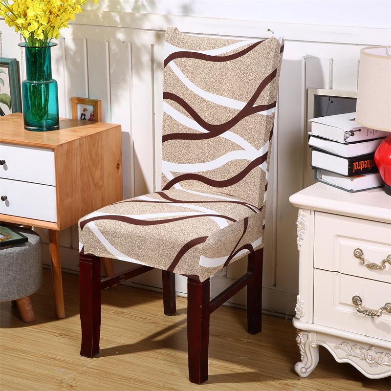 1Pc Elastic Dining Chair Cover Geometric Slipcovers Chair Case Stretch Seat Cover For Wedding El Banquet Living Room