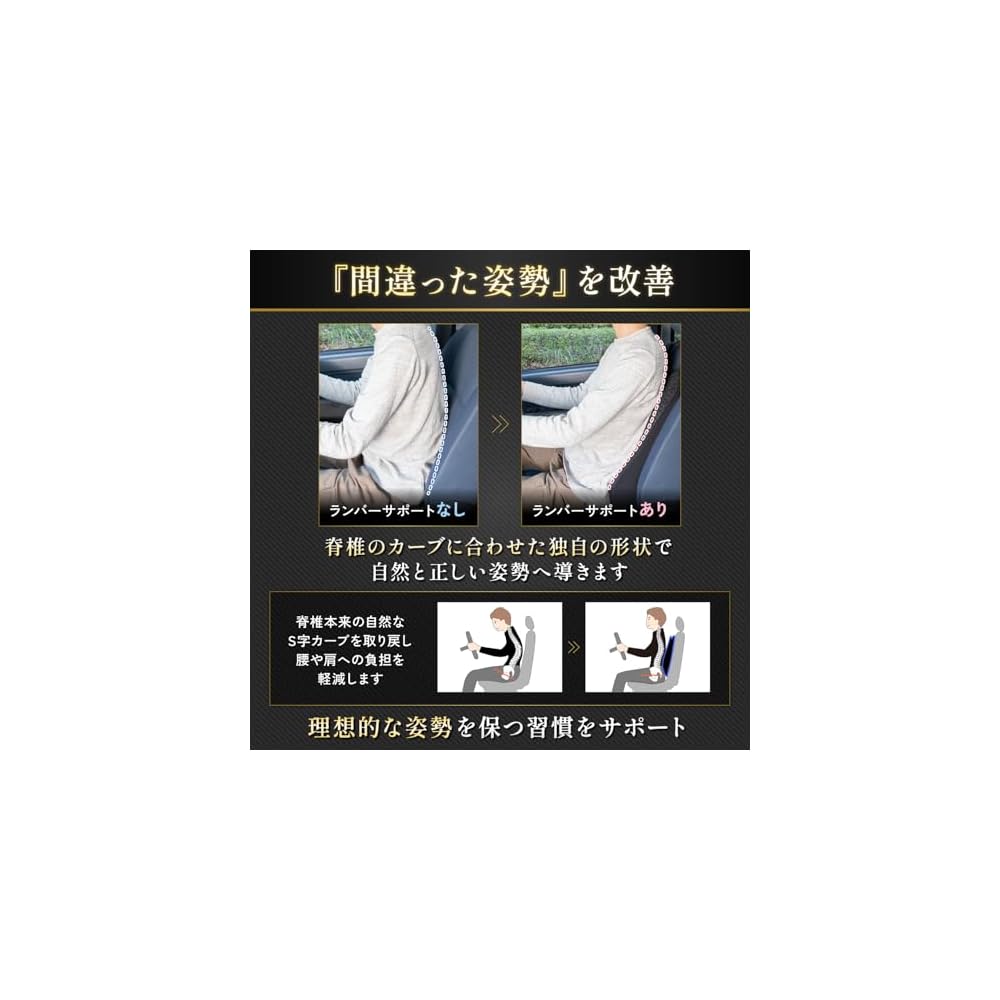 WISELABO [Supervised by a Chiropractor] Lumbar Support Cushion for Car Backrest, Low Rebound Mesh,