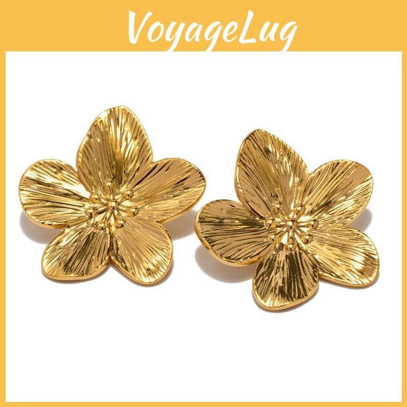 Vintage Gold Elegant Alloy Floral Design Earrings For Women With Shapes Geometric