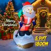 5.91FT Inflatable Toy Santa Snowboard Christmas Decorations for Yard with LED Light Xmas Supplies Home Ornaments Festive Gift