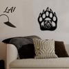 Large Brown Bear Wall Sculpture Metal Hollow Out Art Rustic Forest Landscape Hanging with Paw Nature Inspired Home Ornament Prints Iron Sign
