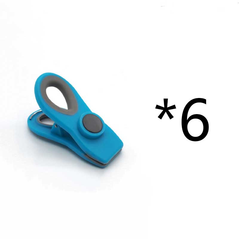 6PCS Plastic Food Clips With Magnetic Food Storage paper seal clip for Pictures Photos Coffee Bread Packaging Mini bag clips синий 2690₽