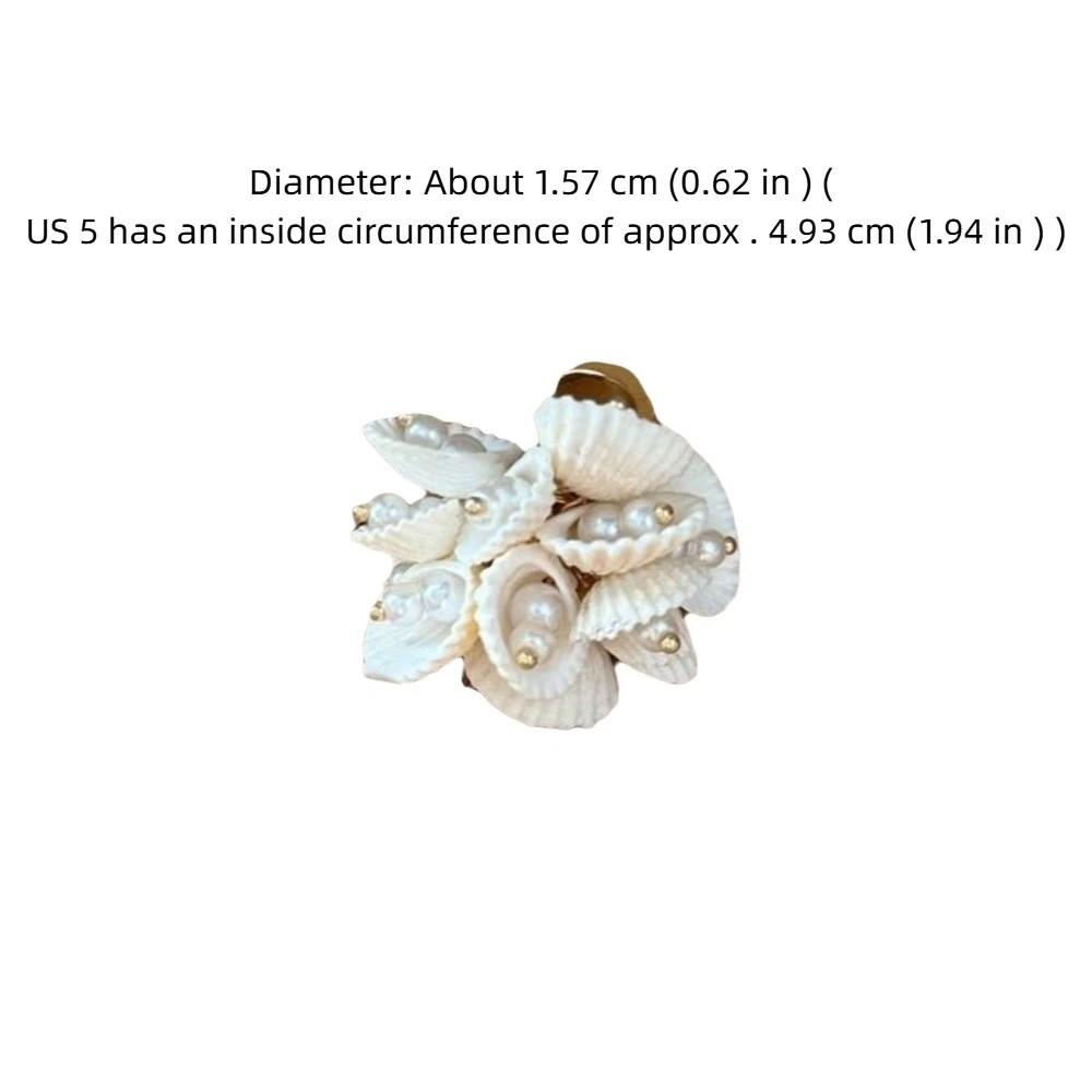 Adjustable Open Band Hermit Crab Statement Ring Conch Shell Wrap Ring  Music Festival Outfit