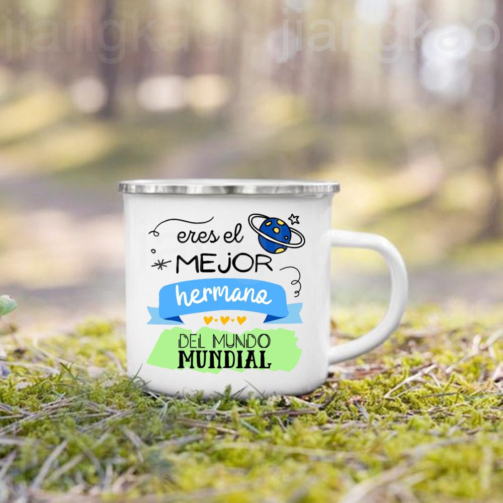 You Are Best Mom Dad Sis Bro Grandpa In The World Printed Mug Coffee Cups Camping Enamel Cup Holiday Birthday Gifts for Family