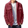 Mens Simple Striped Corduroy Jacket Casual Outerwear Style