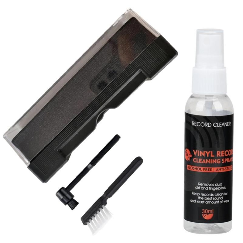 

4 in 1 Vinyls Record Cleaning Kit Antistatic Brush Cleaning Fluid Velvet Brush for Turntable and Maintenance Tool 1