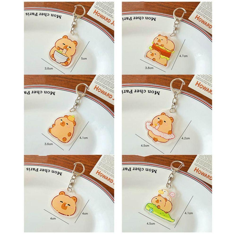 New Kapibala Capybara Keyrings Acrylic Animal Cute Pendant Keys Accessories