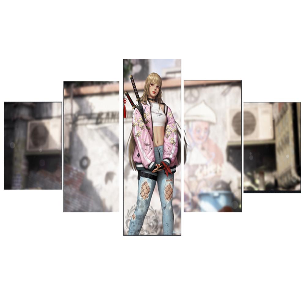 

5 шт., декоративная настенная живопись на холсте, постер, новая мода, офисная домашняя роспись, самурайский меч, аниме, картина без рамки 20x35cm*2 20x45cm*2 20x55cm*1
