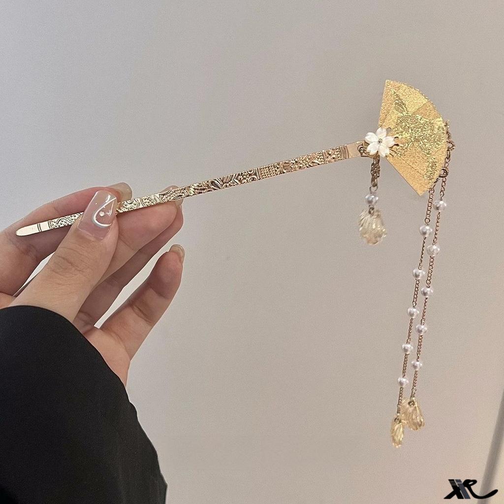 1Pc New Chinese Tassel Flower Hairpin Chinese High-end Female Antique Pan Head Hairpin Hairpin Hanfu Cheongsam Hair Accessories